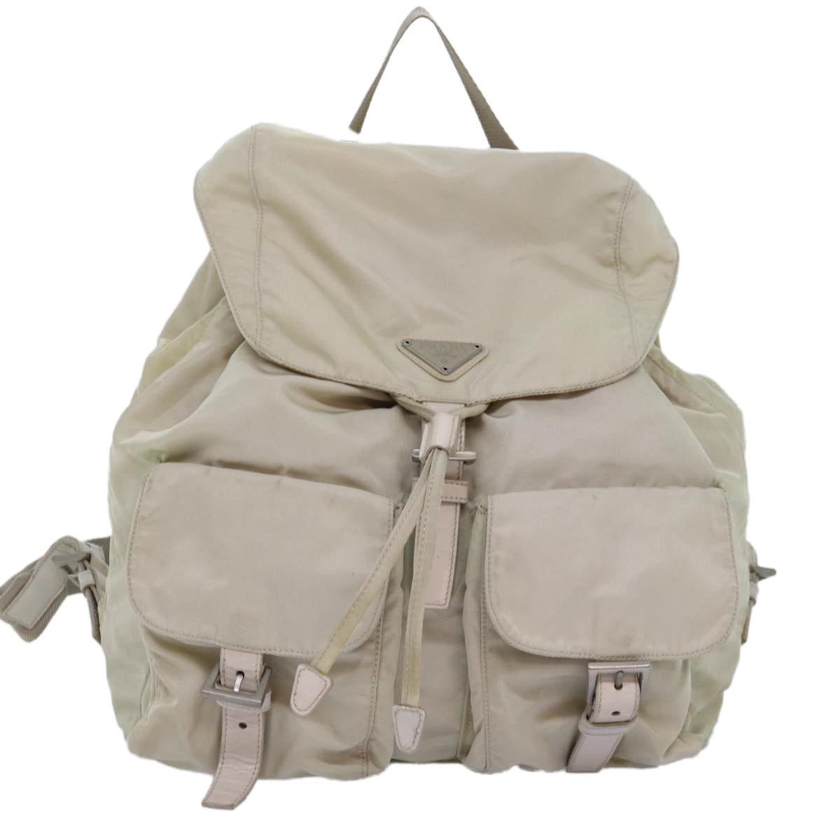 PRADA Backpack Nylon Cream 75231