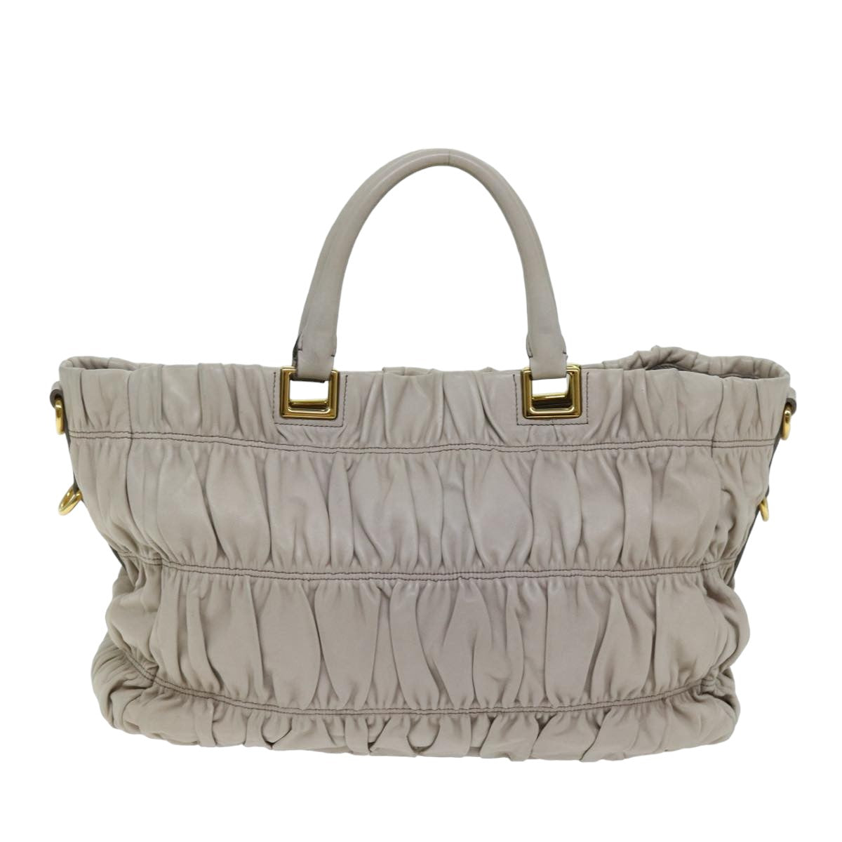 PRADA Tote Bag Leather Ivory 75234