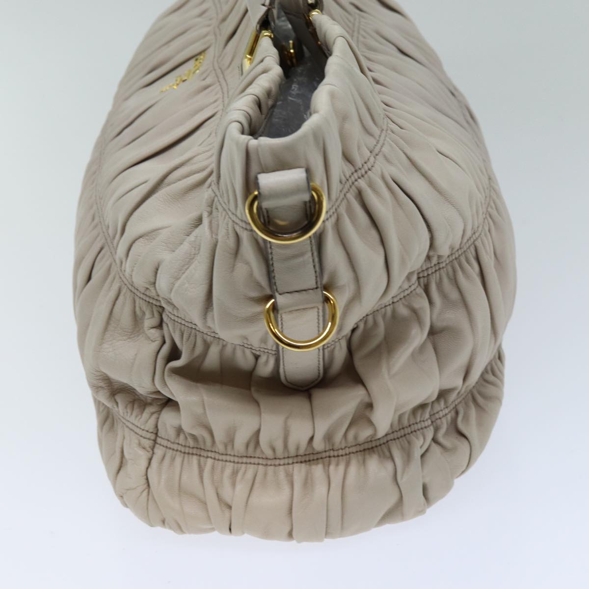 PRADA Tote Bag Leather Ivory 75234