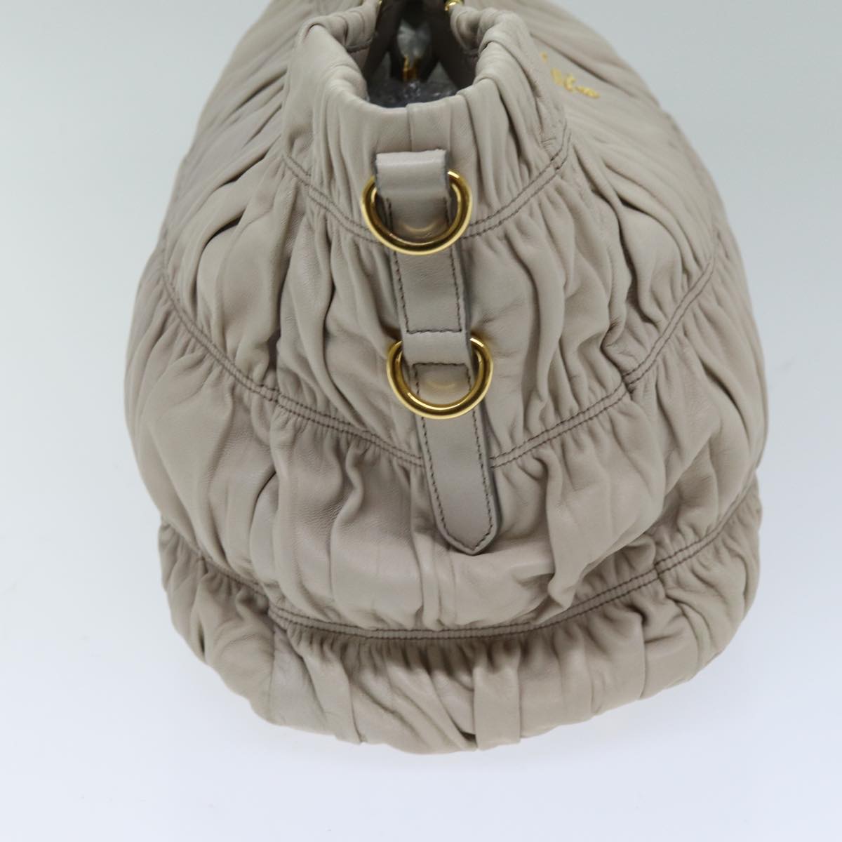 PRADA Tote Bag Leather Ivory 75234