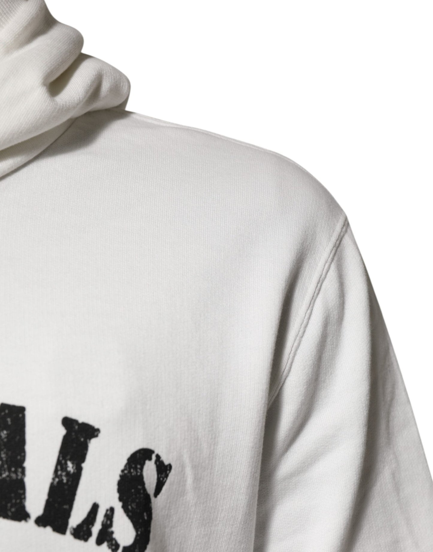 Dolce & Gabbana White Cotton DG ROYAL Print Hooded Men's Sweater