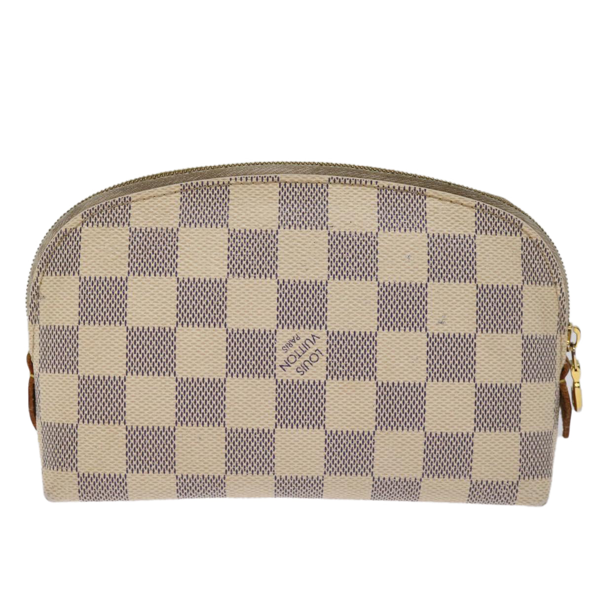 LOUIS VUITTON Damier Azur Pochette Cosmetic PM Pouch N60024 LV 75259