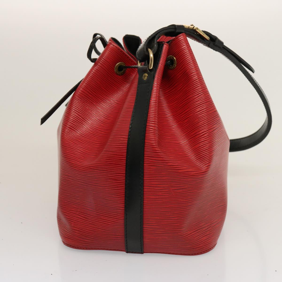 LOUIS VUITTON Epi Petit Noe Shoulder Bag Bicolor Black Red M44172 LV 75268