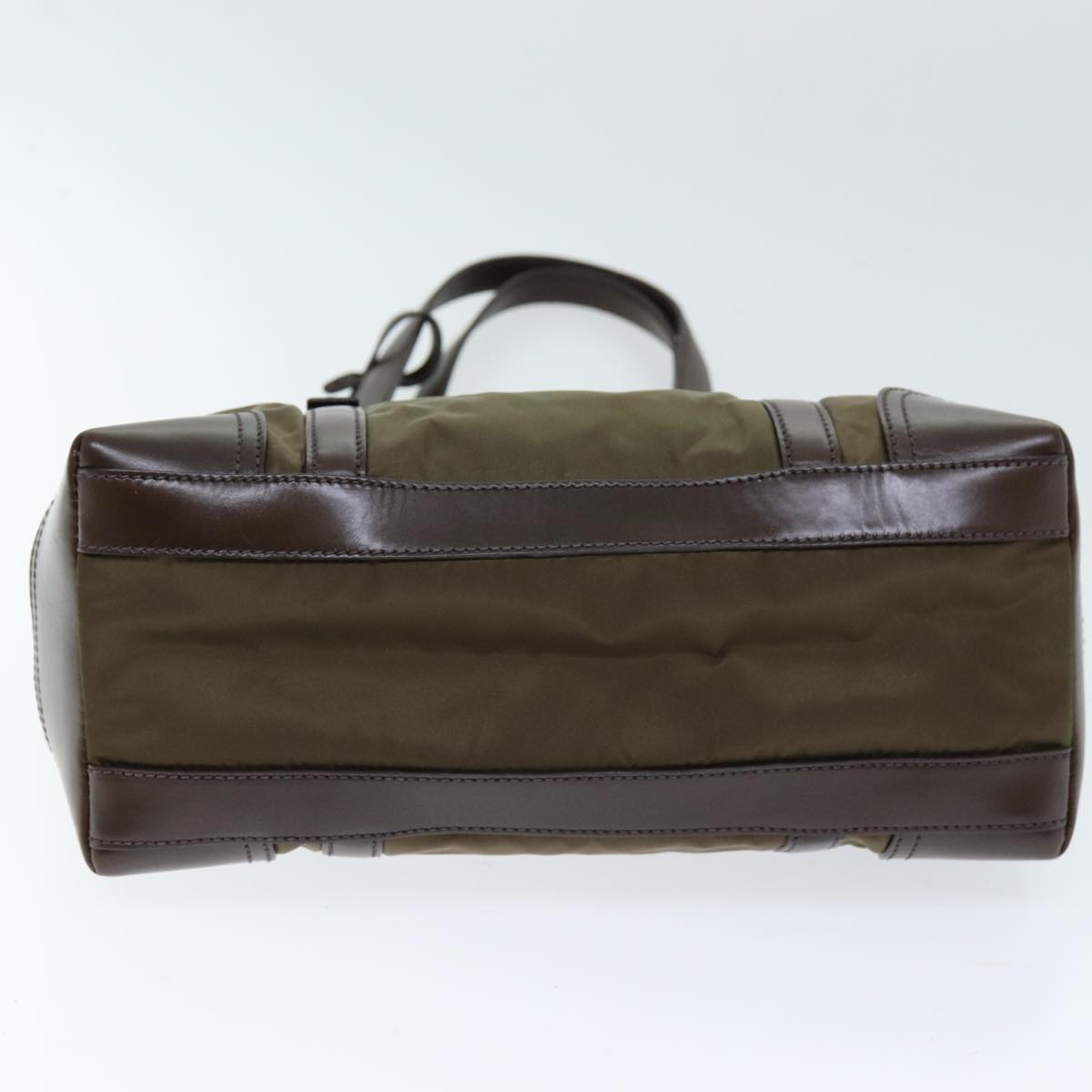 PRADA Tote Bag Nylon Khaki Dark Brown 75333