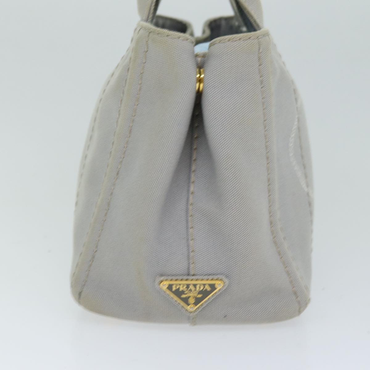 PRADA Canapa PM Hand Bag Canvas 2way Gray 75341