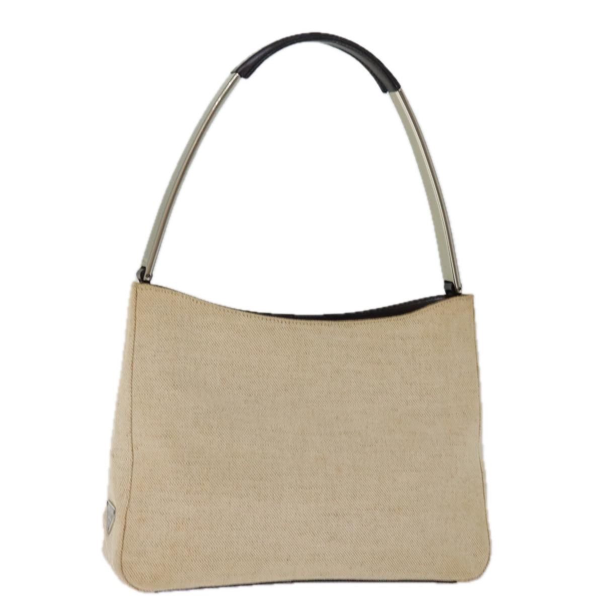 PRADA Shoulder Bag Canvas Beige 75376