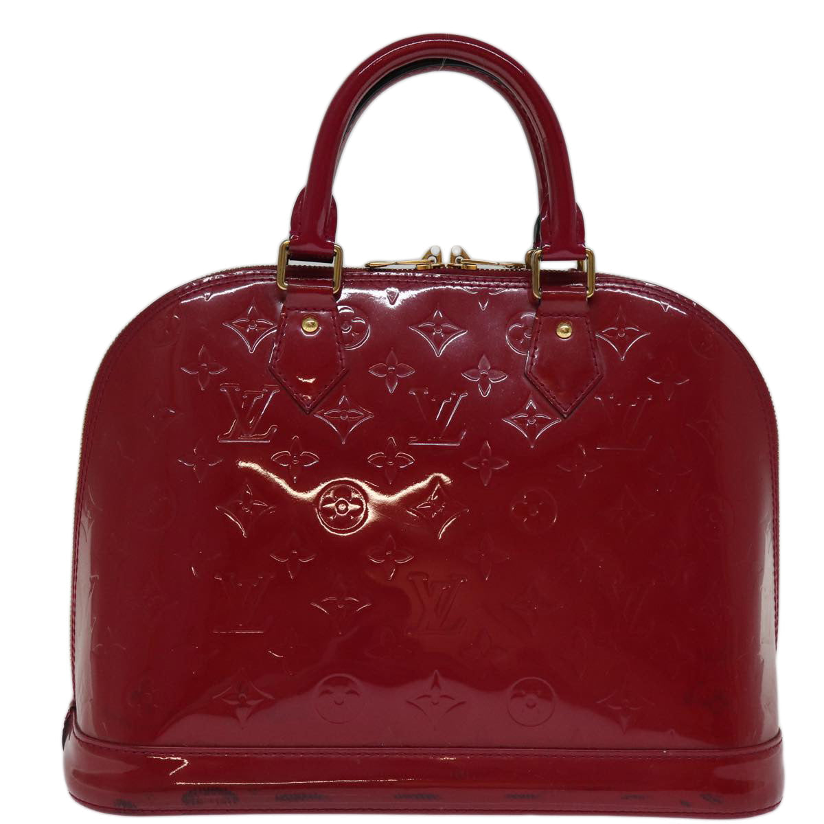 LOUIS VUITTON Monogram Vernis Alma PM Hand Bag Rose Indian M91770 LV 75382