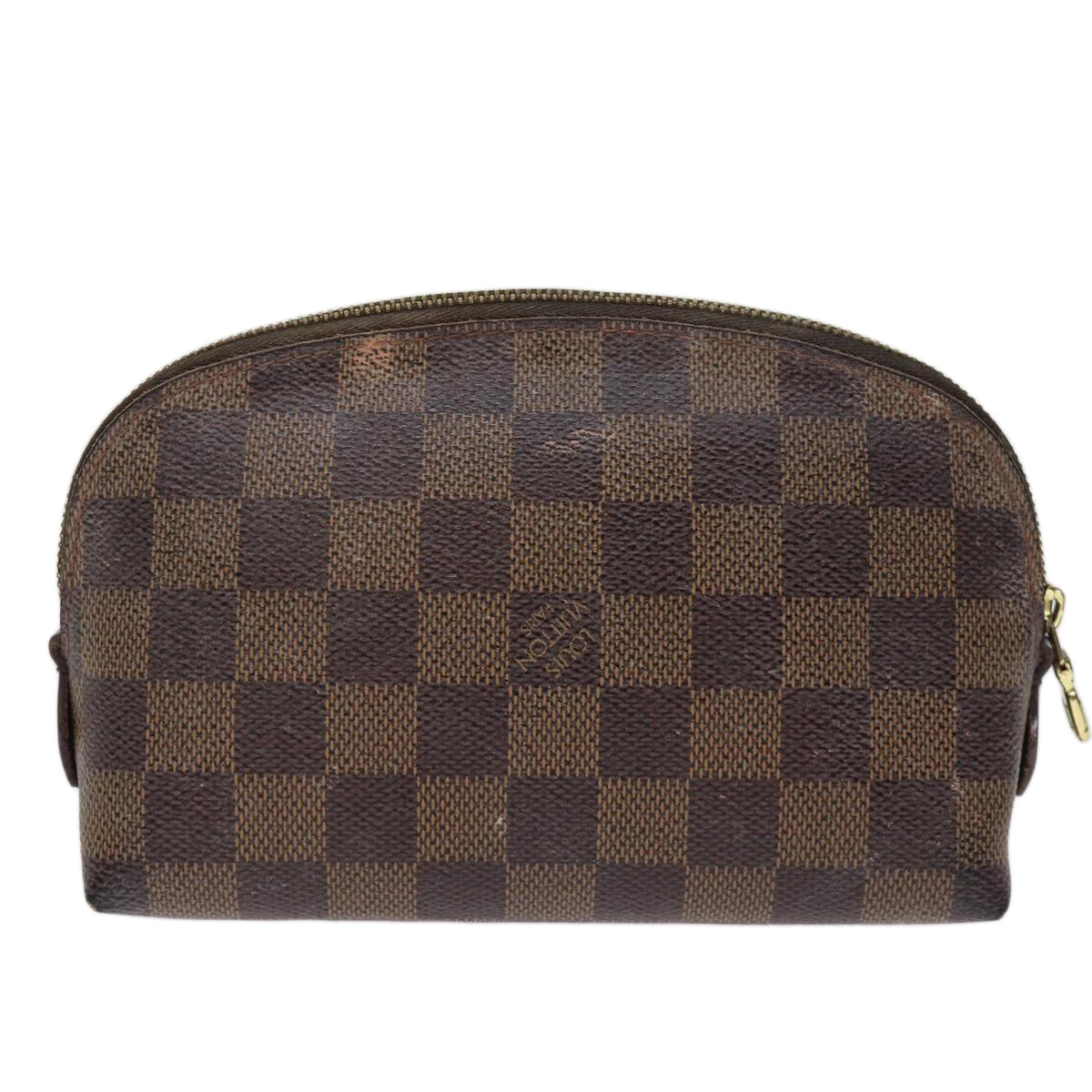 LOUIS VUITTON Damier Ebene Pochette Cosmetic PM Pouch N47516 LV 75409