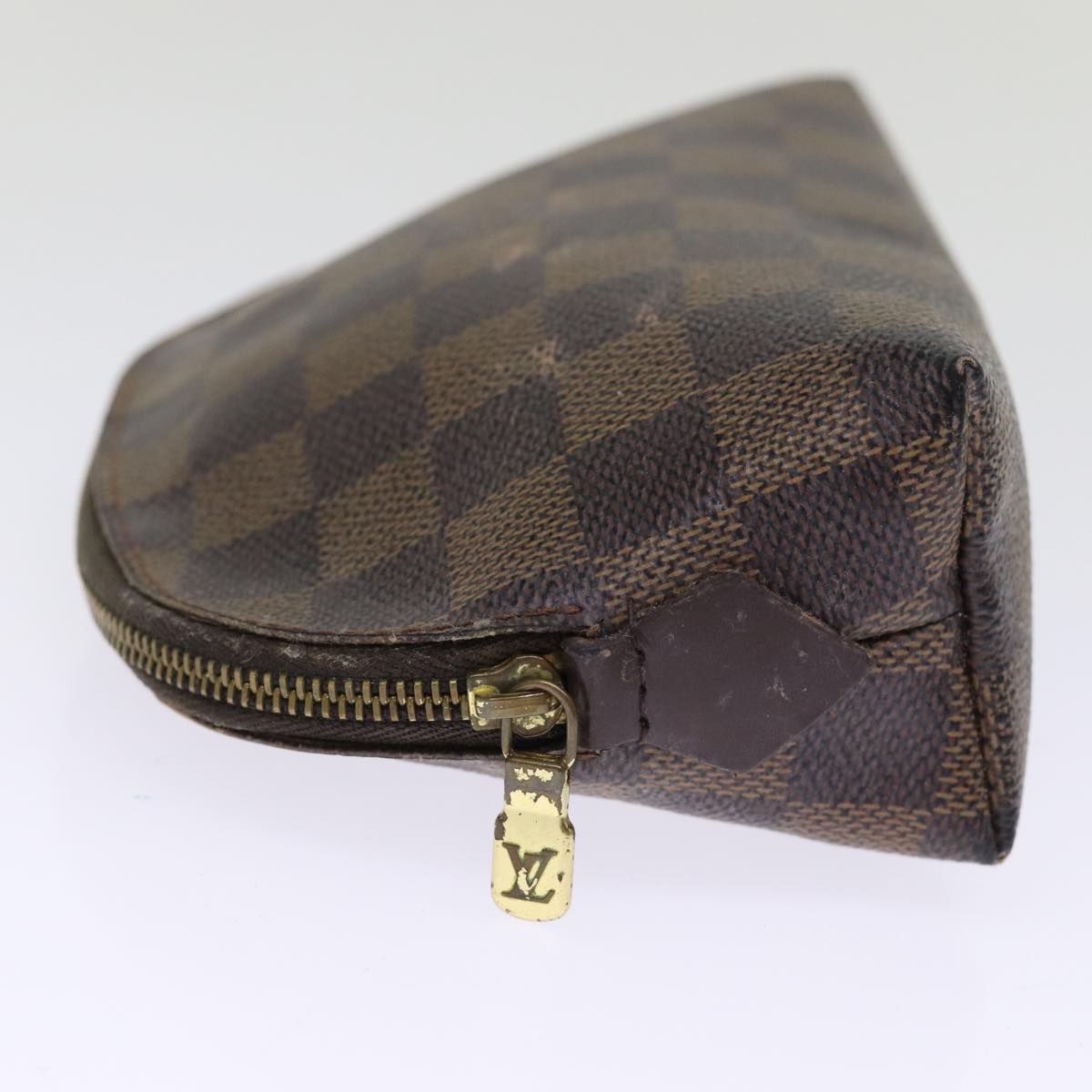 LOUIS VUITTON Damier Ebene Pochette Cosmetic PM Pouch N47516 LV 75409