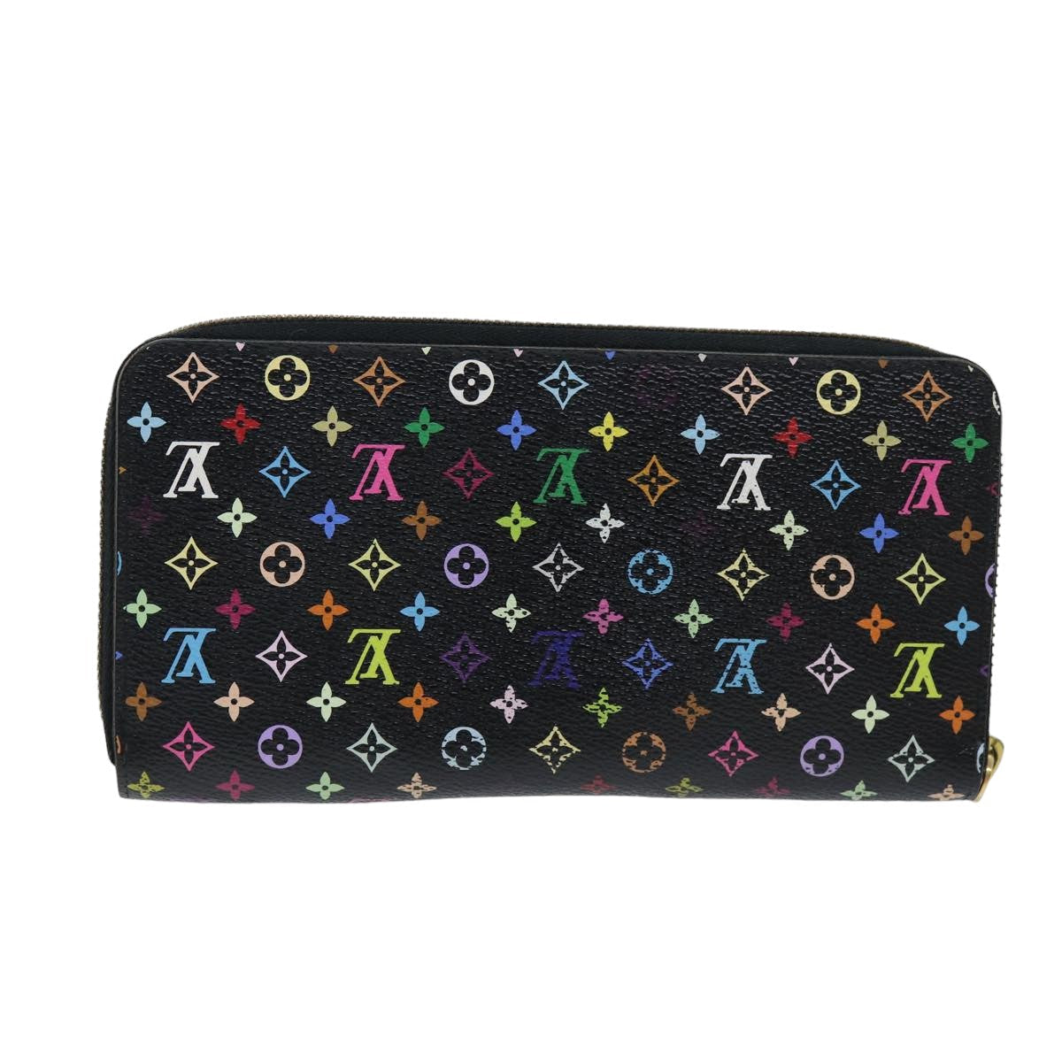 LOUIS VUITTON Monogram Multicolor Zippy Wallet Black M60243 LV 75413