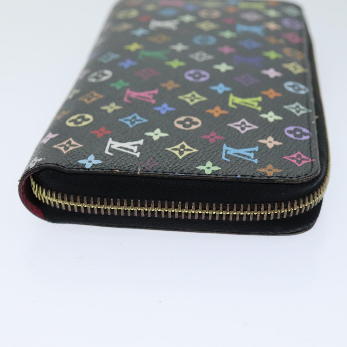 LOUIS VUITTON Monogram Multicolor Zippy Wallet Black M60243 LV 75413