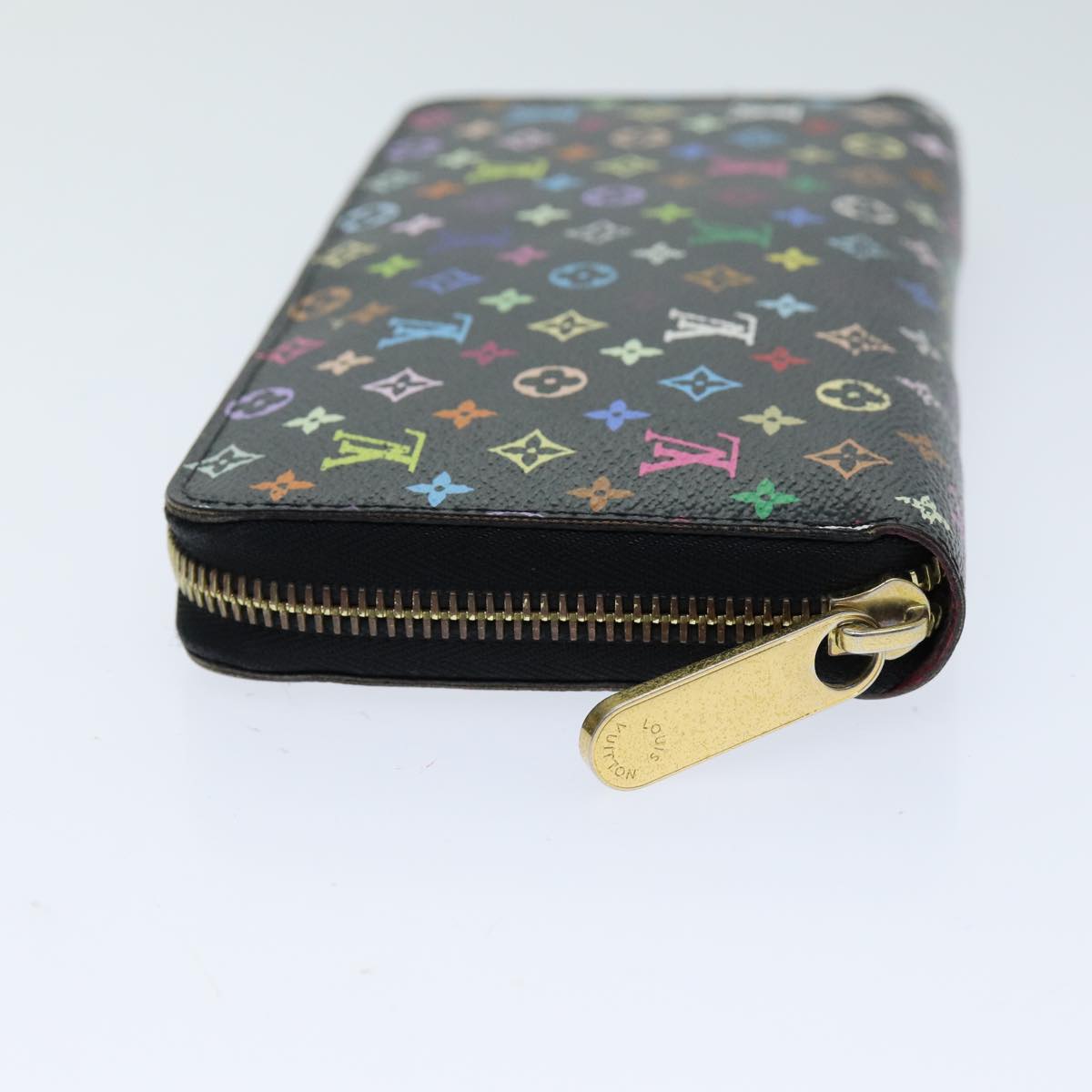 LOUIS VUITTON Monogram Multicolor Zippy Wallet Black M60243 LV 75413
