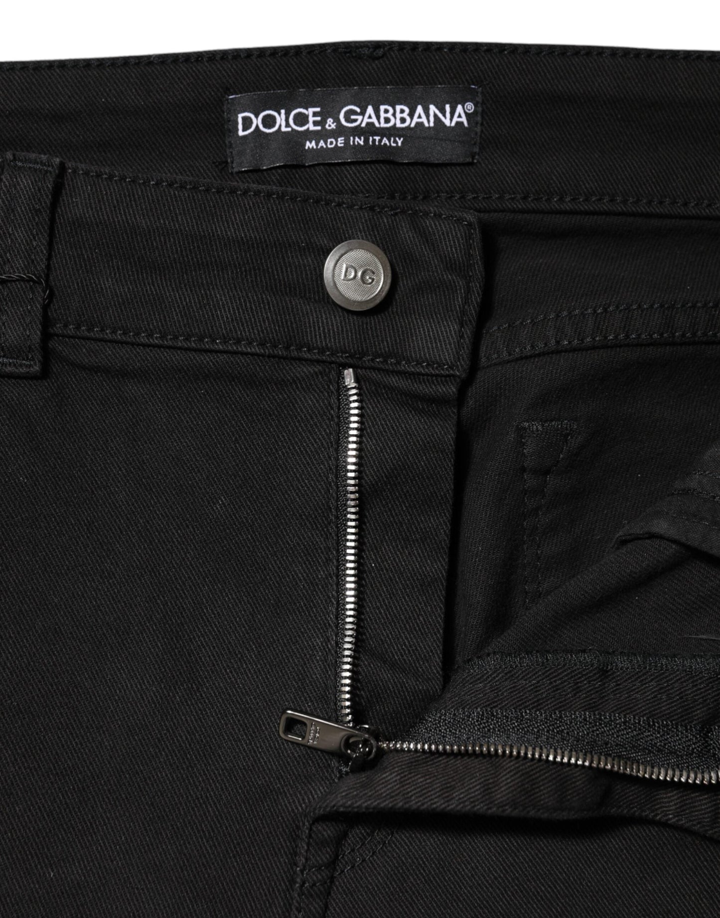 Dolce & Gabbana Black Cotton Mid Waist Denim Women's Jeans