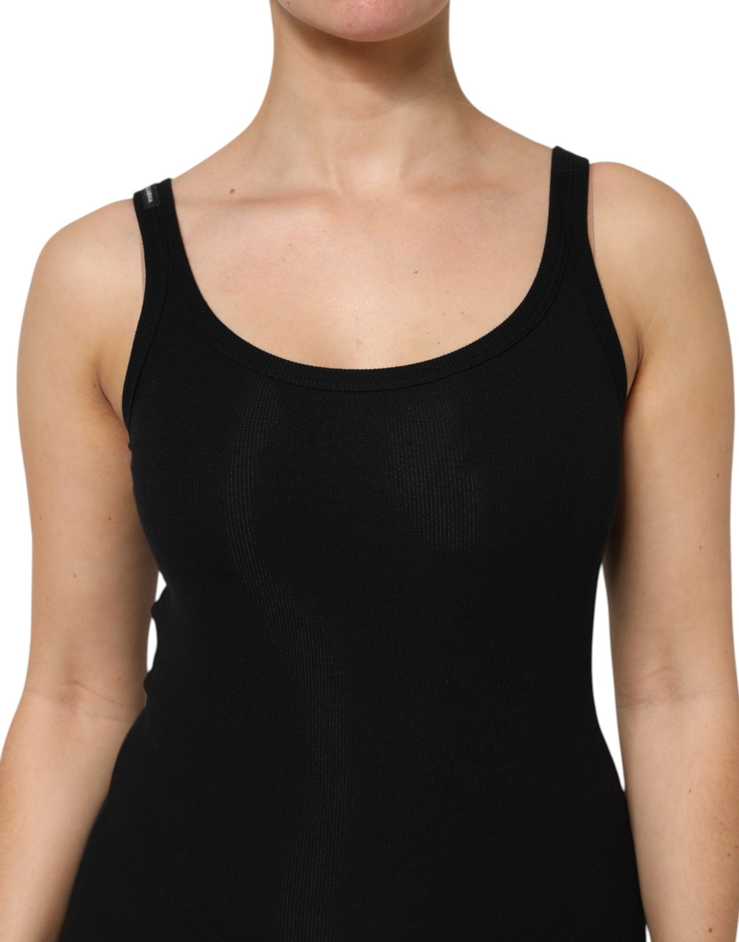 Dolce & Gabbana Black Cotton Stretch Sleeveless Women Tank Women's Top ()