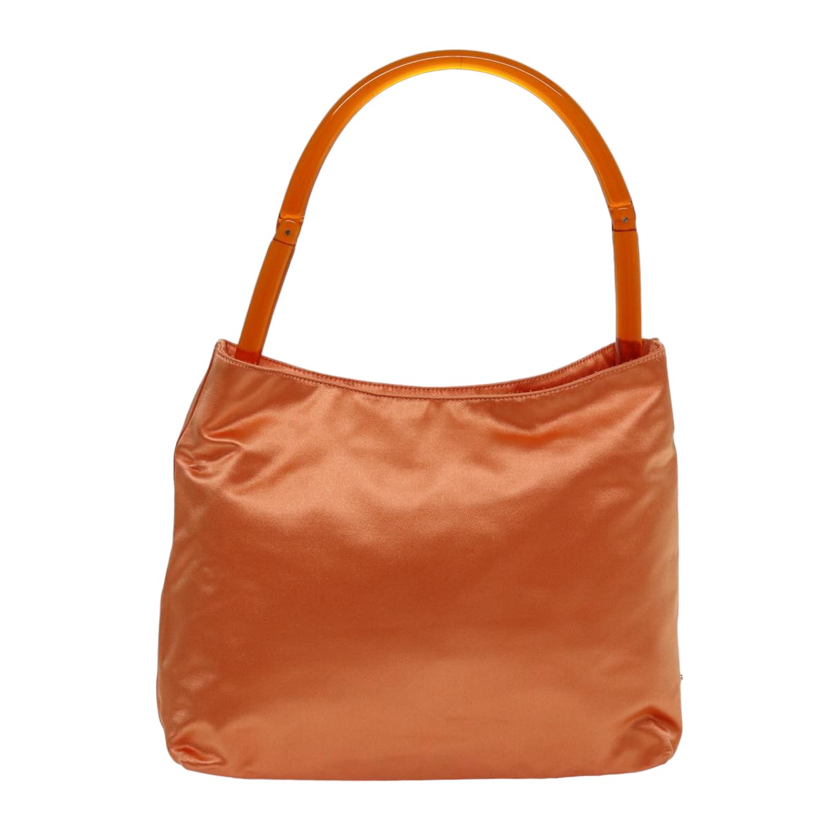 PRADA Shoulder Bag Satin Orange 75449