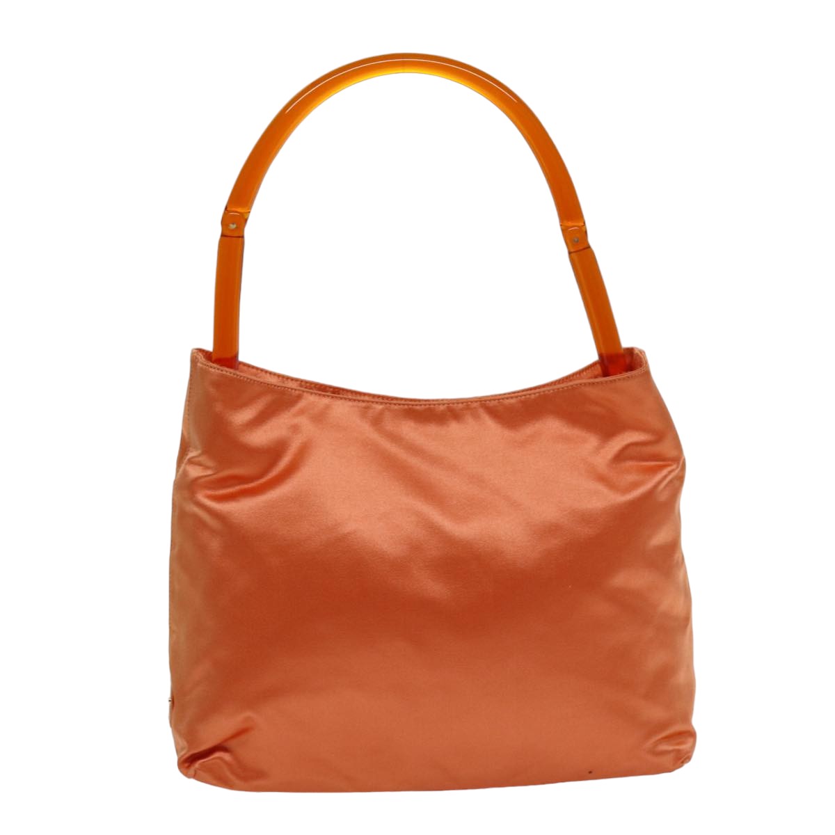 PRADA Shoulder Bag Satin Orange 75449