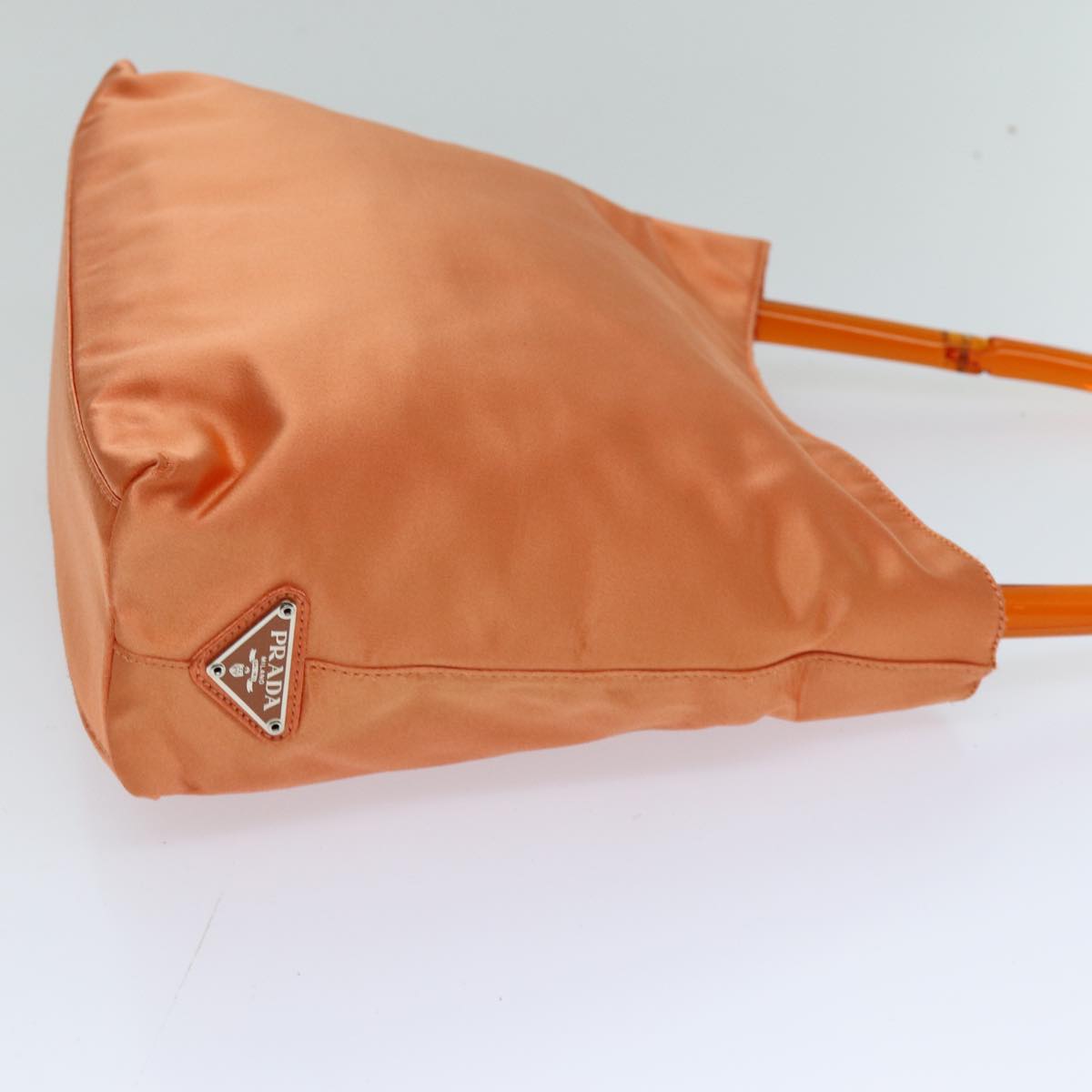 PRADA Shoulder Bag Satin Orange 75449