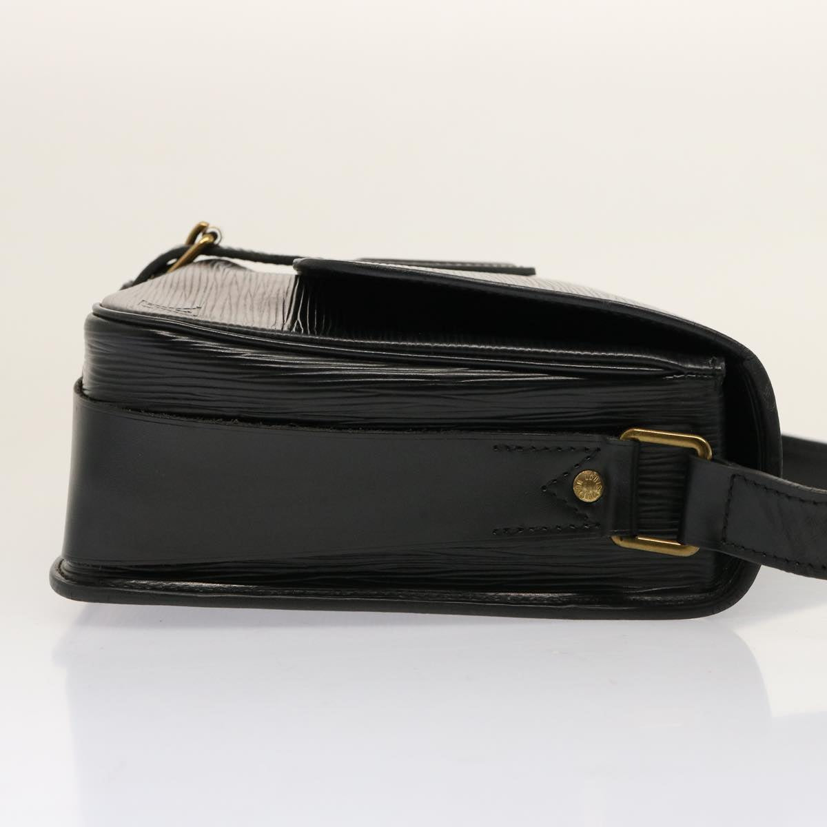 LOUIS VUITTON Epi Cartouchiere MM Shoulder Bag Black Noir M52242 LV 75460