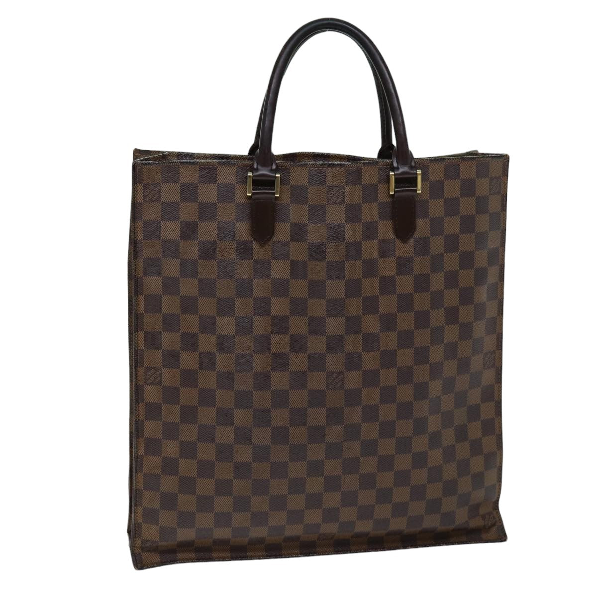 LOUIS VUITTON Damier Ebene Sac Plat Hand Bag N51140 LV 75495