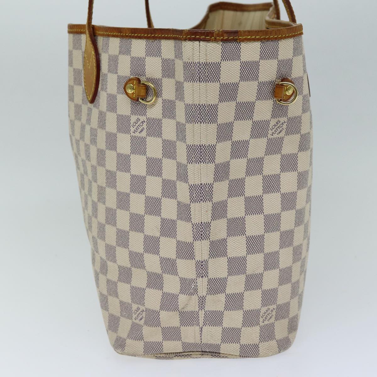 LOUIS VUITTON Damier Azur Neverfull MM Tote Bag N41605 LV 75496
