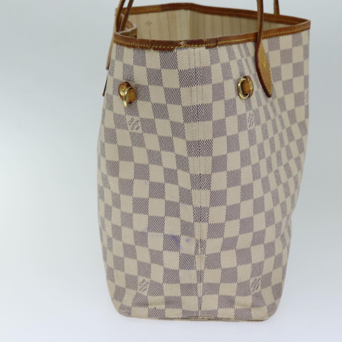 LOUIS VUITTON Damier Azur Neverfull MM Tote Bag N41605 LV 75496