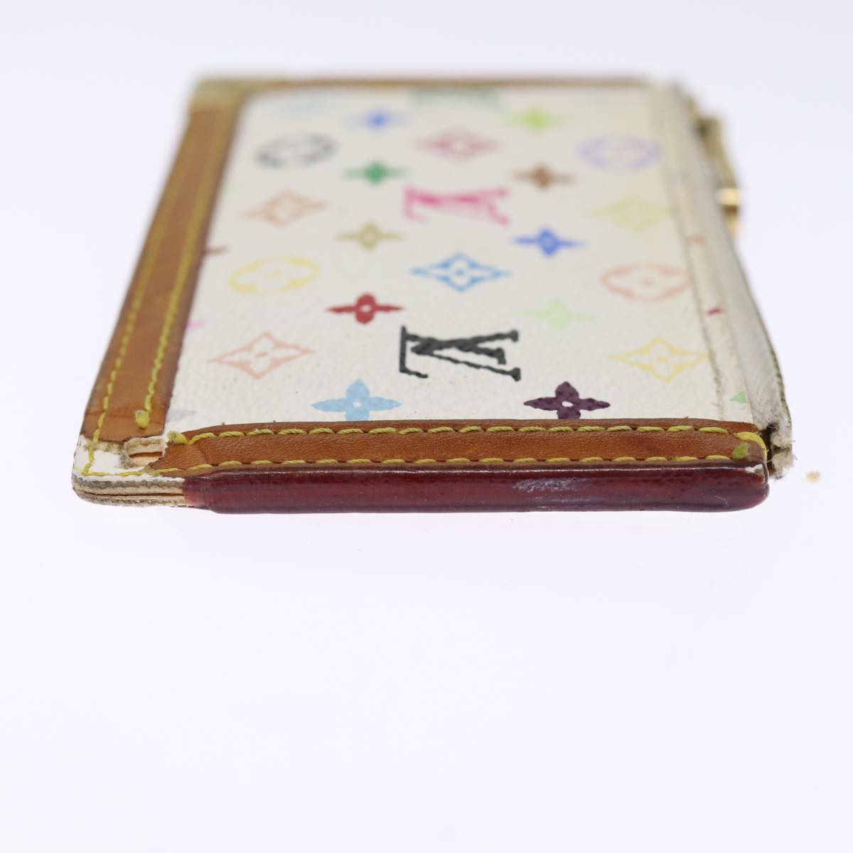 LOUIS VUITTON Monogram Multicolor Pochette Cles Purse White M92655 75531
