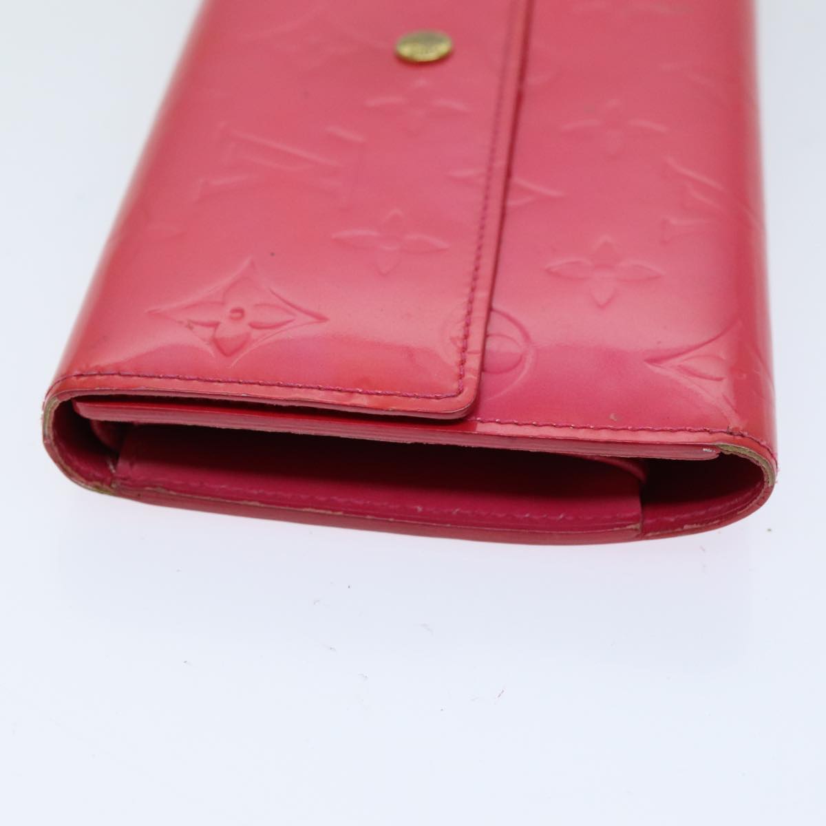 LOUIS VUITTON Vernis Porte Tresol International Wallet Pink M91246 LV 75577