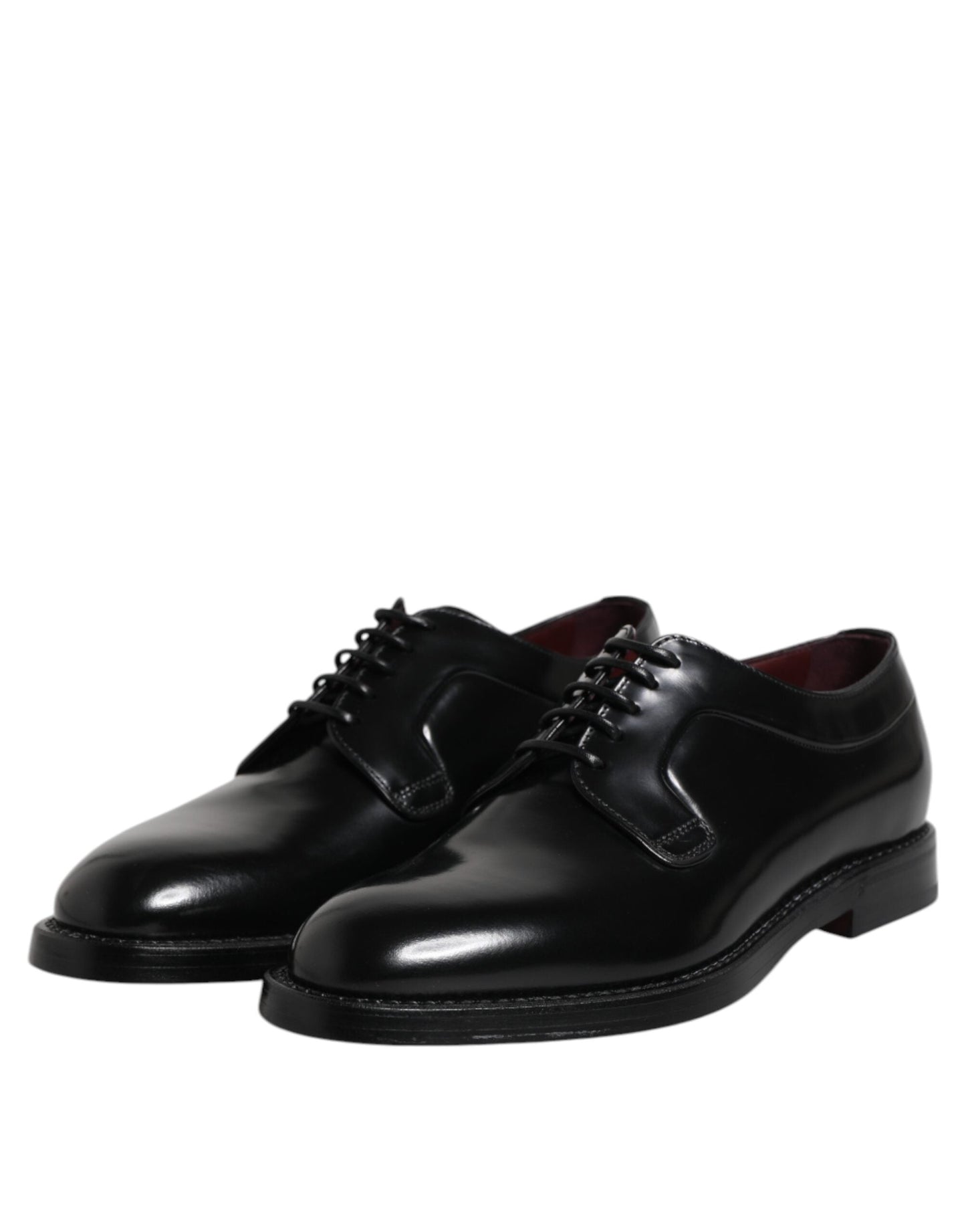 Dolce & Gabbana Black Leather Lace Up Derby Dress Formal Men's Shoes