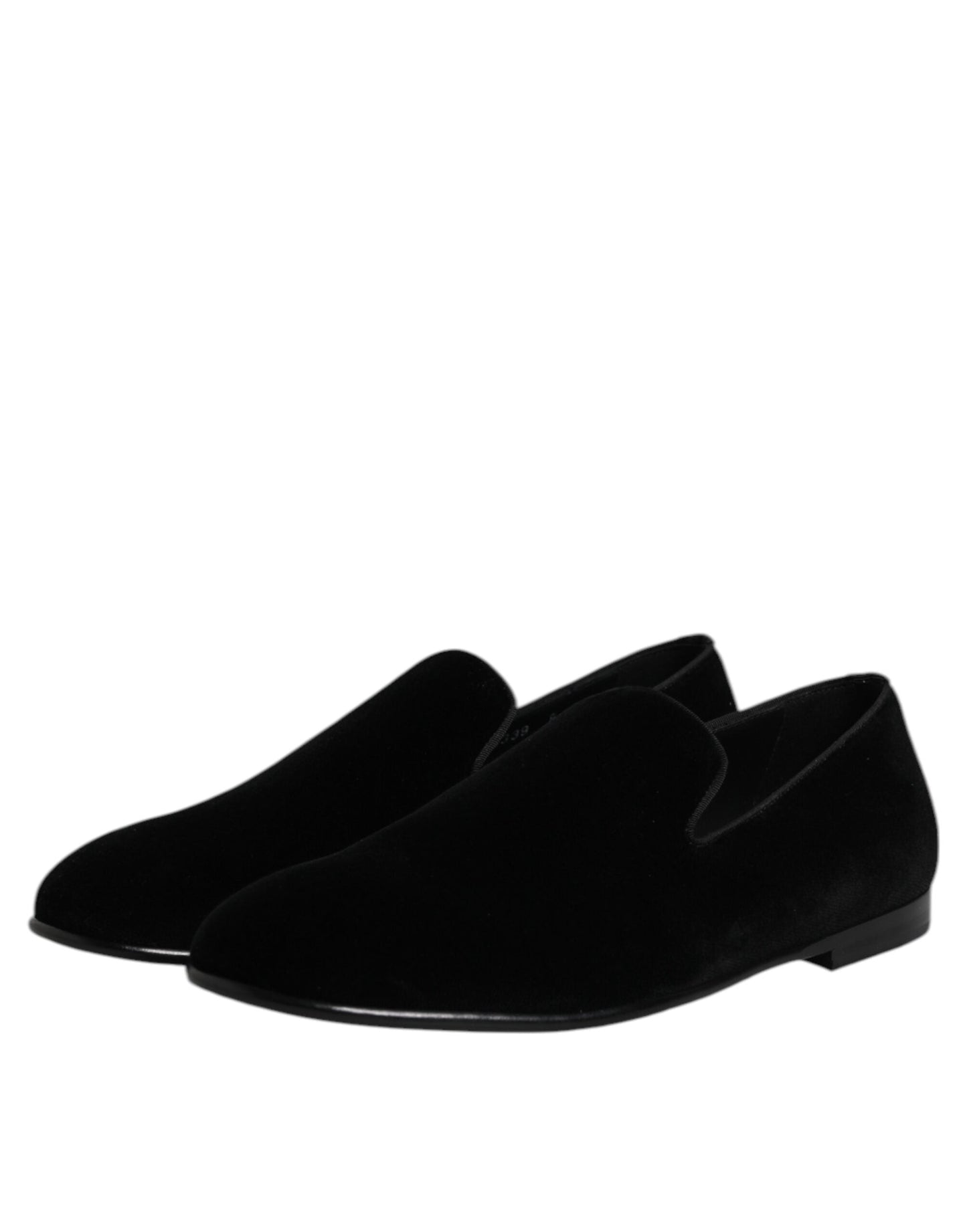 Dolce & Gabbana Black Velvet Slip On Loafers Formal Men's Shoes