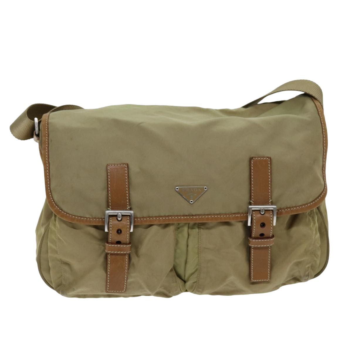 PRADA Shoulder Bag Nylon Beige 75615