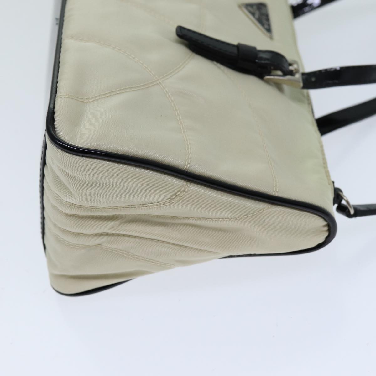 PRADA Hand Bag Nylon White 75632
