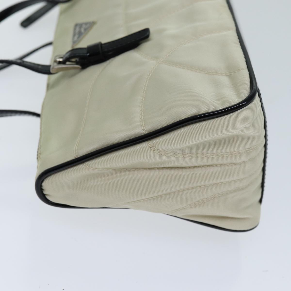 PRADA Hand Bag Nylon White 75632