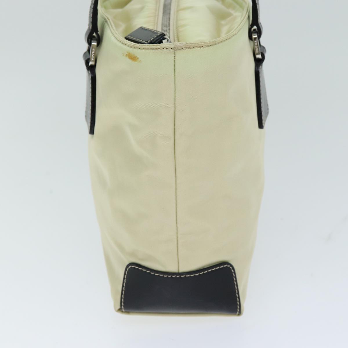 PRADA Hand Bag Nylon Cream 75644