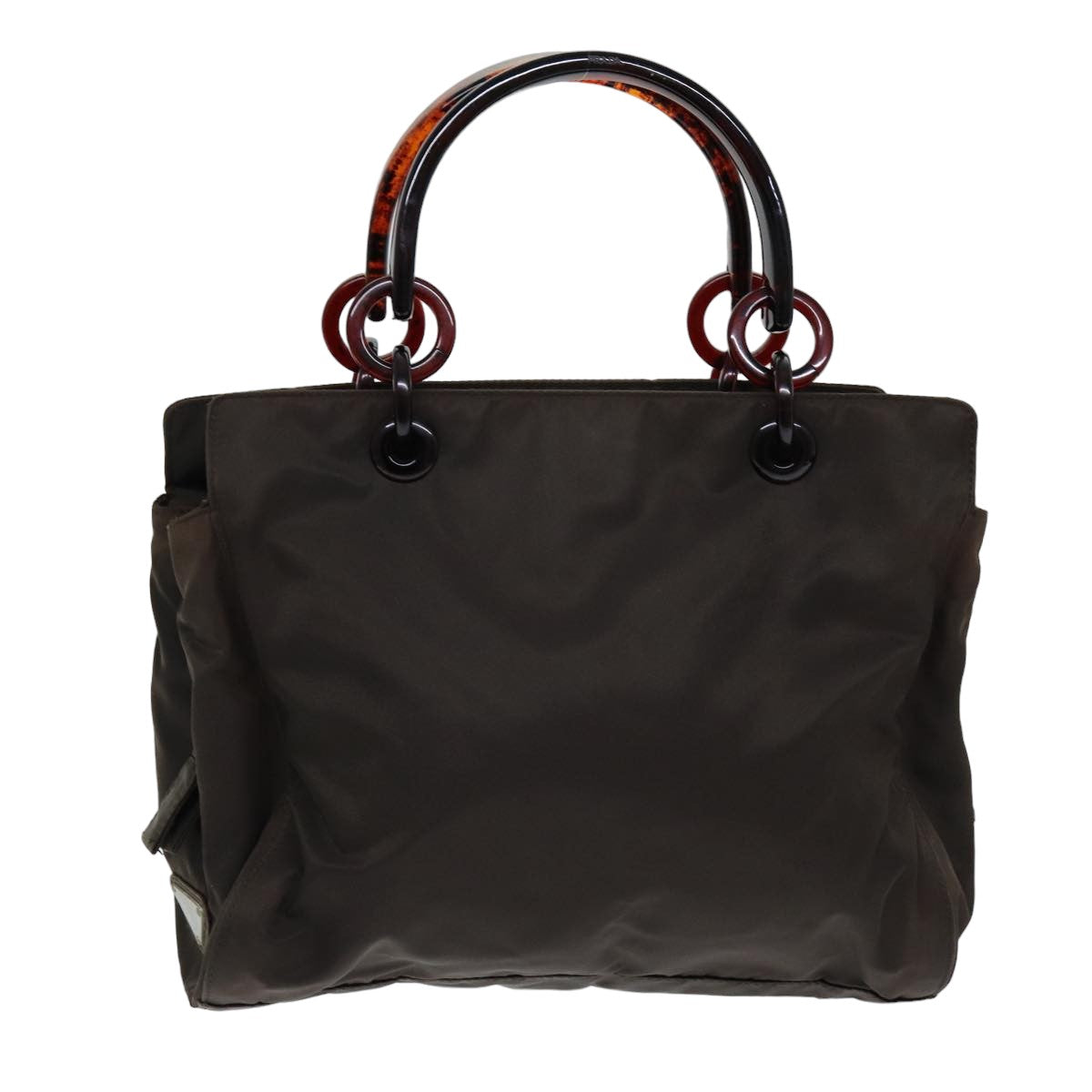 PRADA Hand Bag Nylon Brown 75646