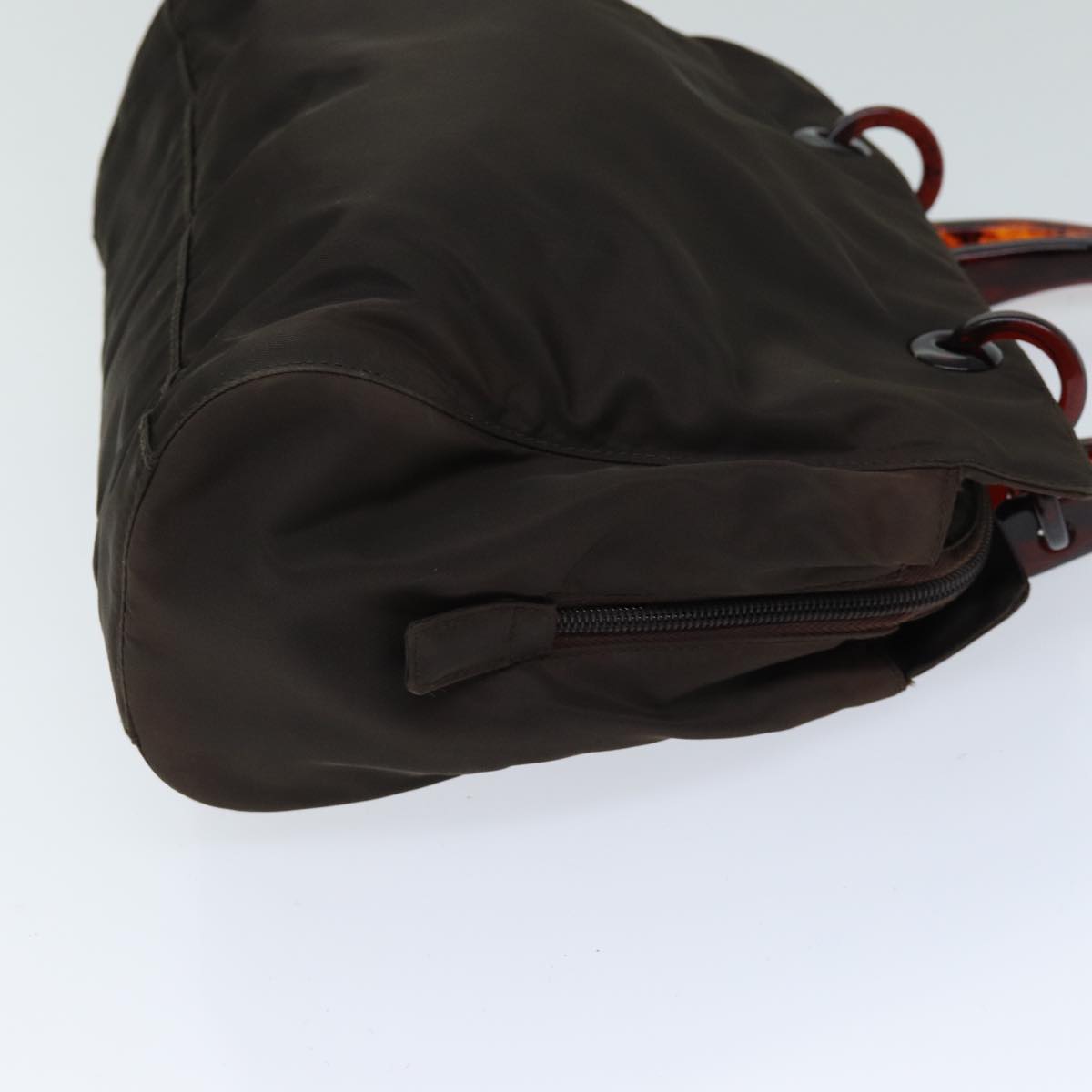 PRADA Hand Bag Nylon Brown 75646