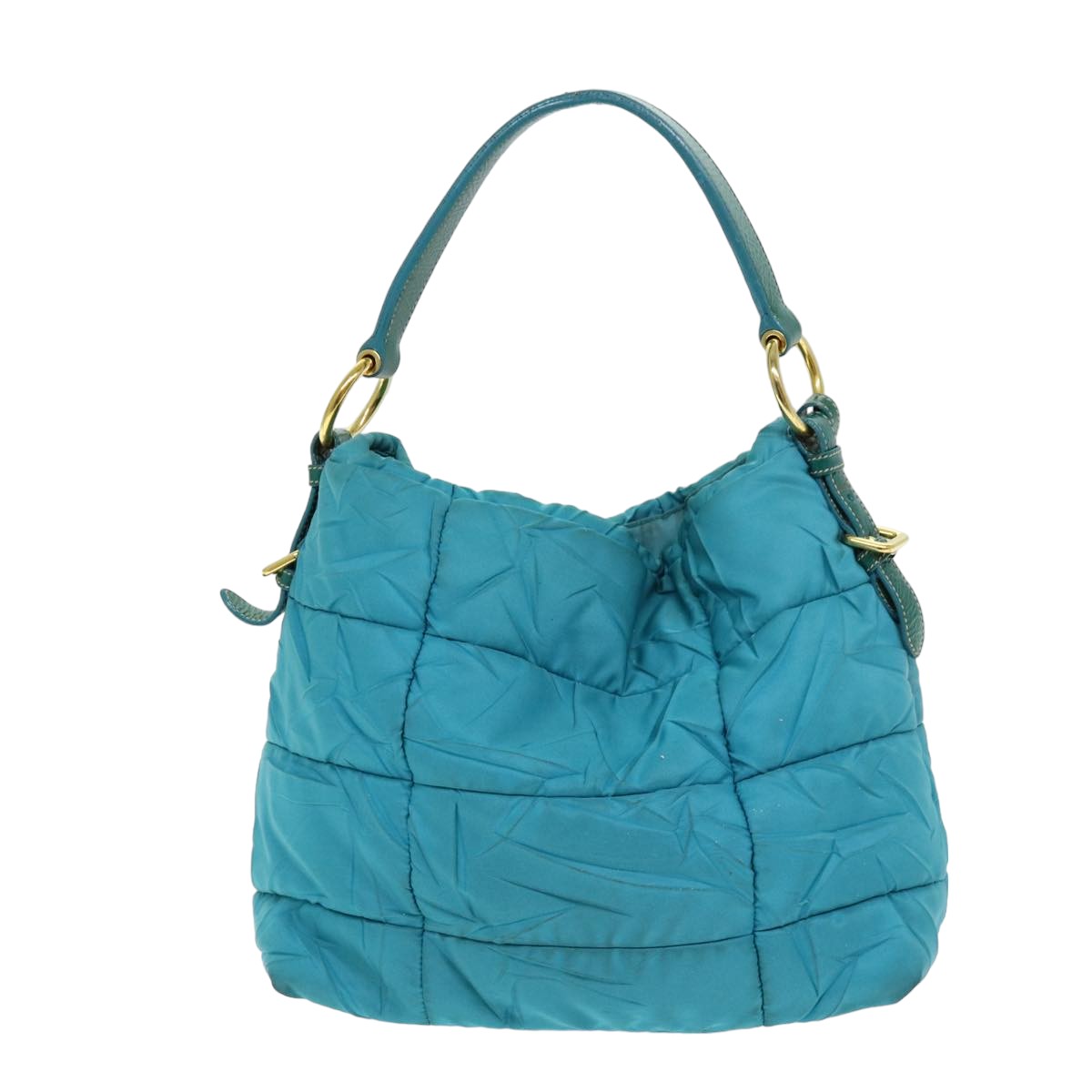 PRADA Tote Bag Nylon Turquoise Blue 75648