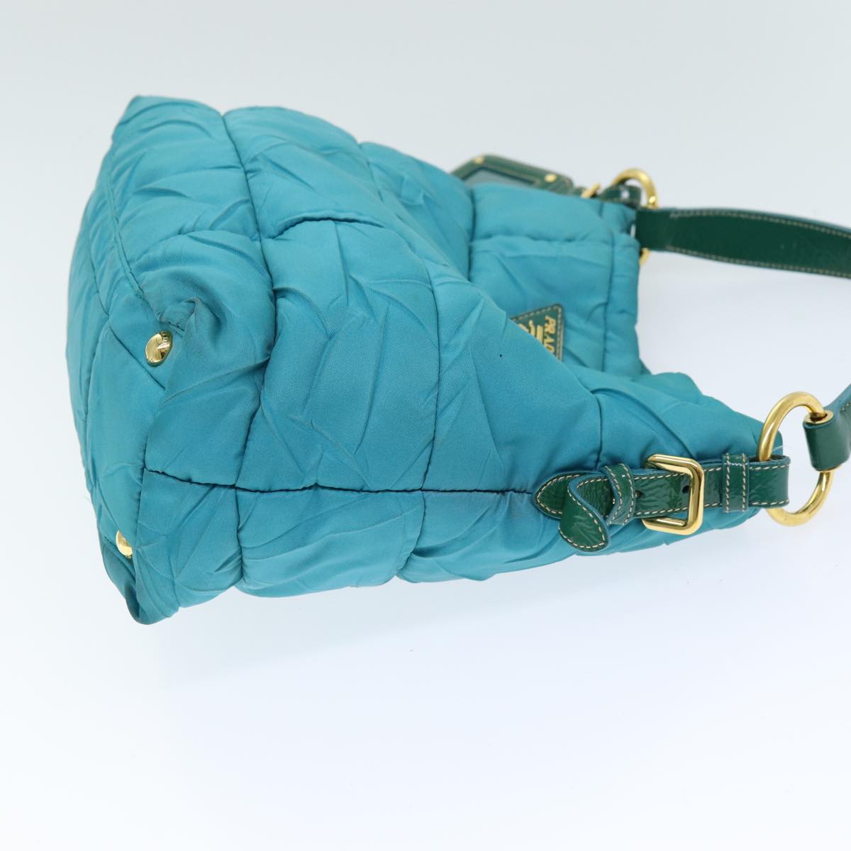 PRADA Tote Bag Nylon Turquoise Blue 75648