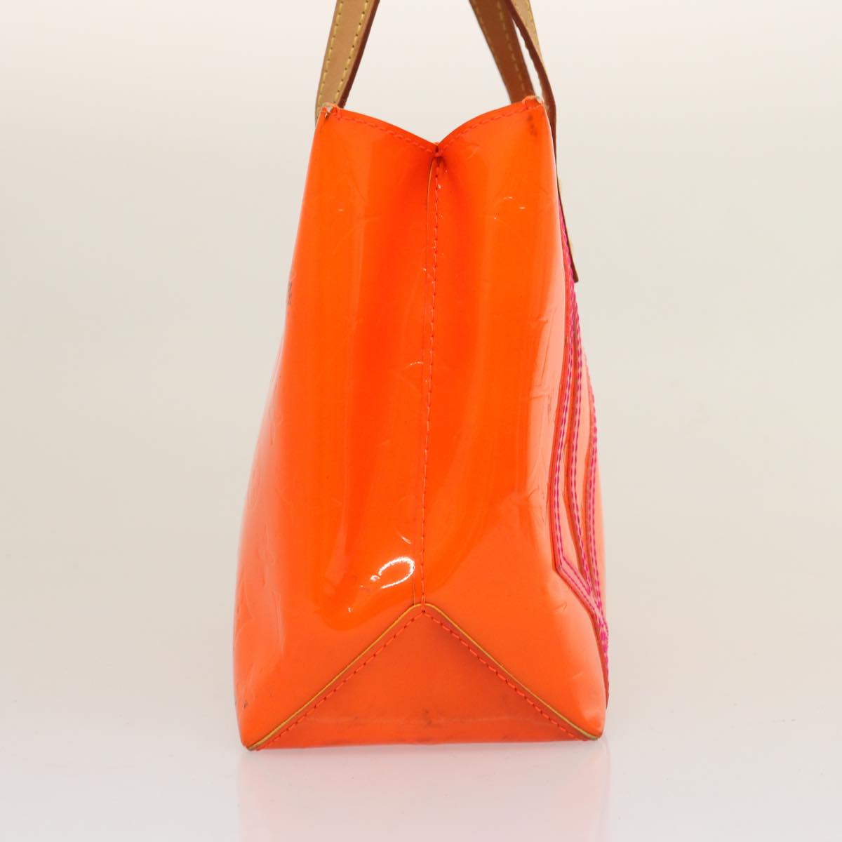 LOUIS VUITTON Monogram Vernis Fluo Reade PM Hand Bag Red M91903 LV 75654