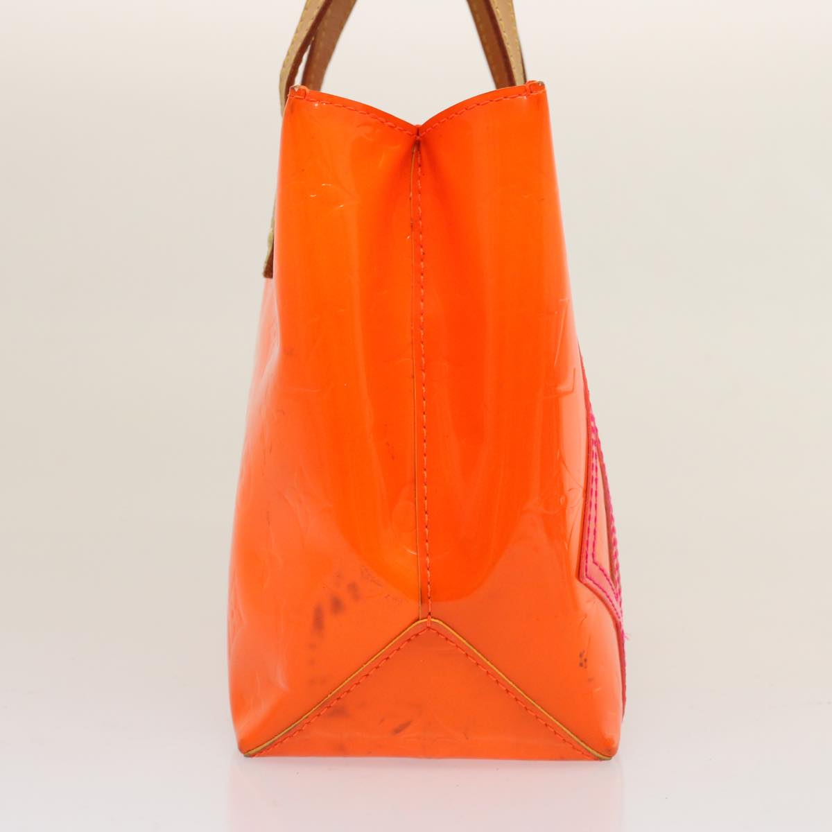 LOUIS VUITTON Monogram Vernis Fluo Reade PM Hand Bag Red M91903 LV 75654