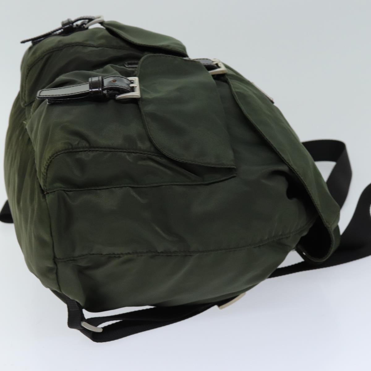 PRADA Backpack Nylon Khaki 75695
