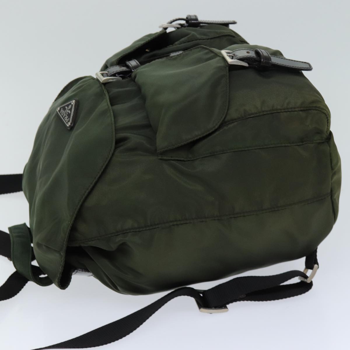 PRADA Backpack Nylon Khaki 75695