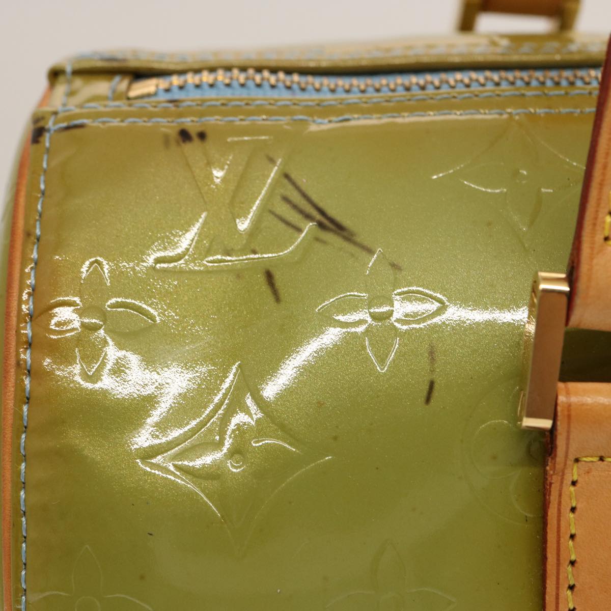 LOUIS VUITTON Monogram Vernis Bedford Hand Bag Baby Blue M91007 LV 75761