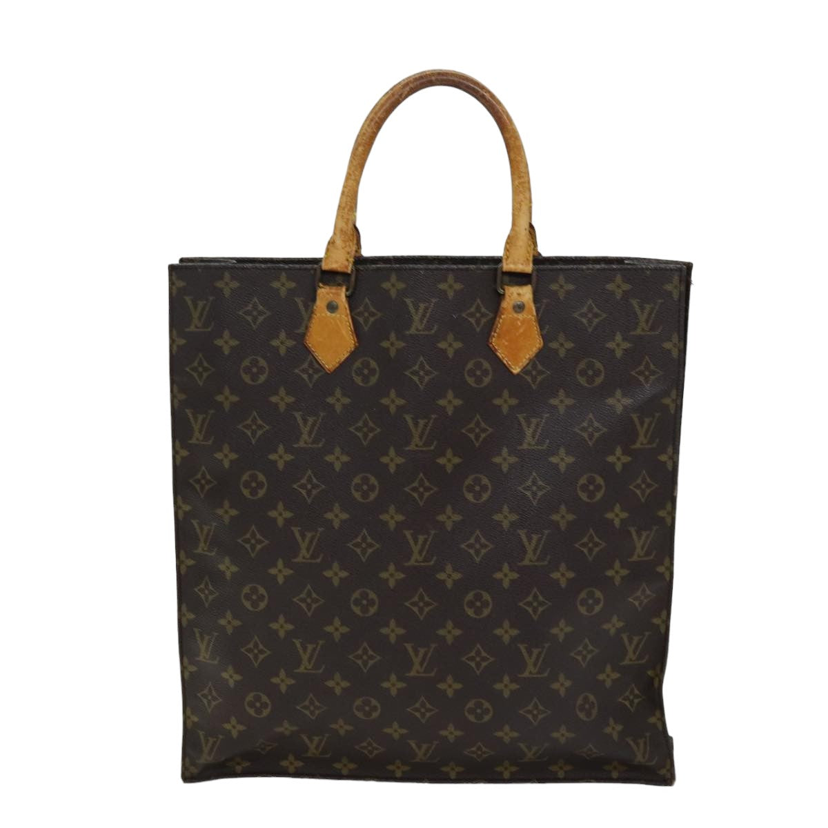 LOUIS VUITTON Monogram Sac Plat Hand Bag M51140 LV 75778