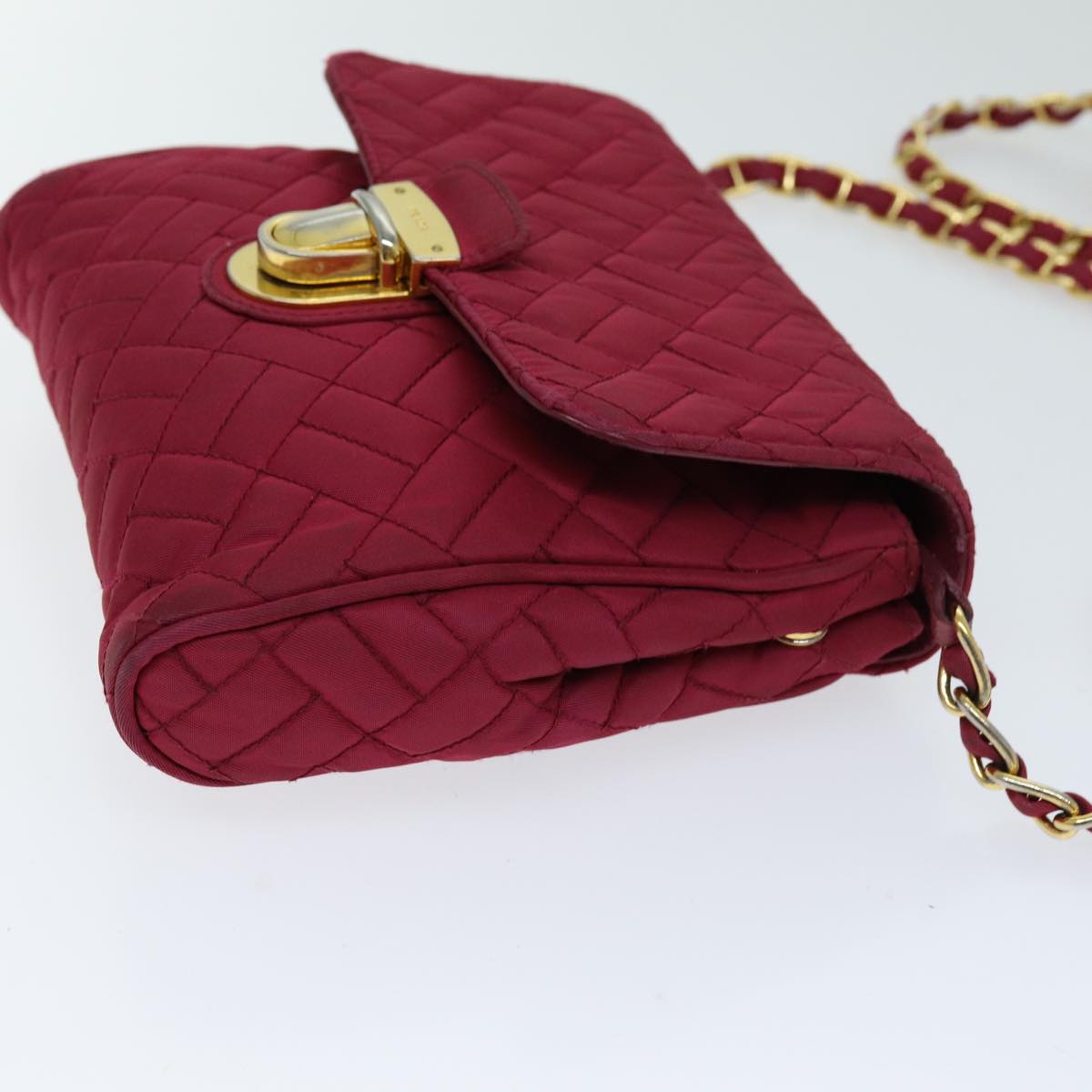 PRADA Chain Shoulder Bag Nylon Pink 75800