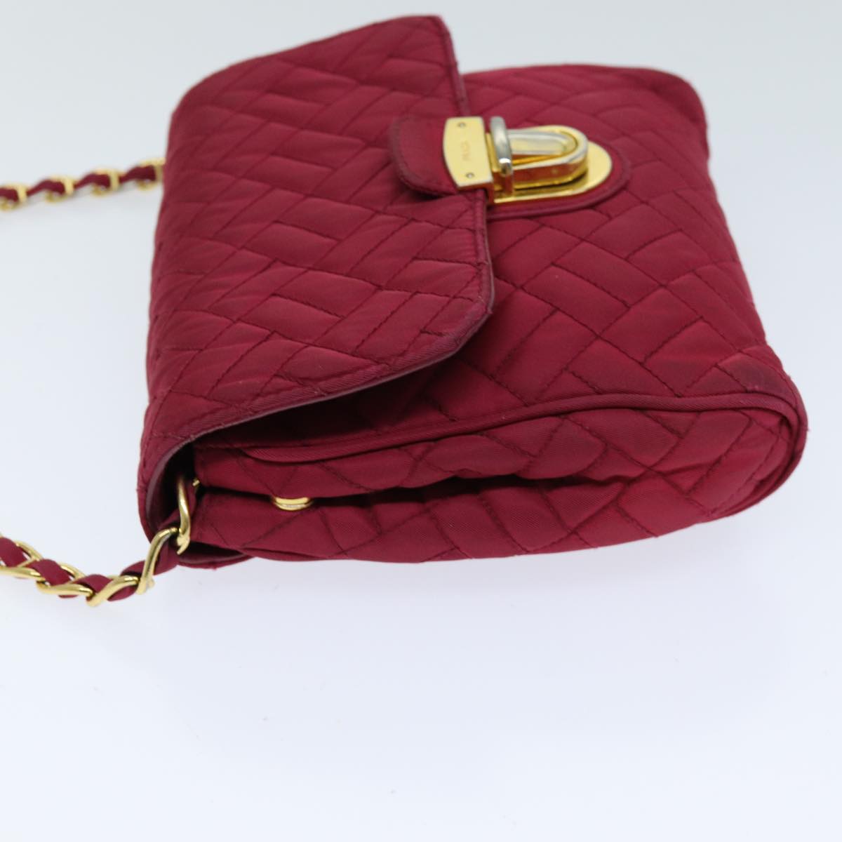 PRADA Chain Shoulder Bag Nylon Pink 75800