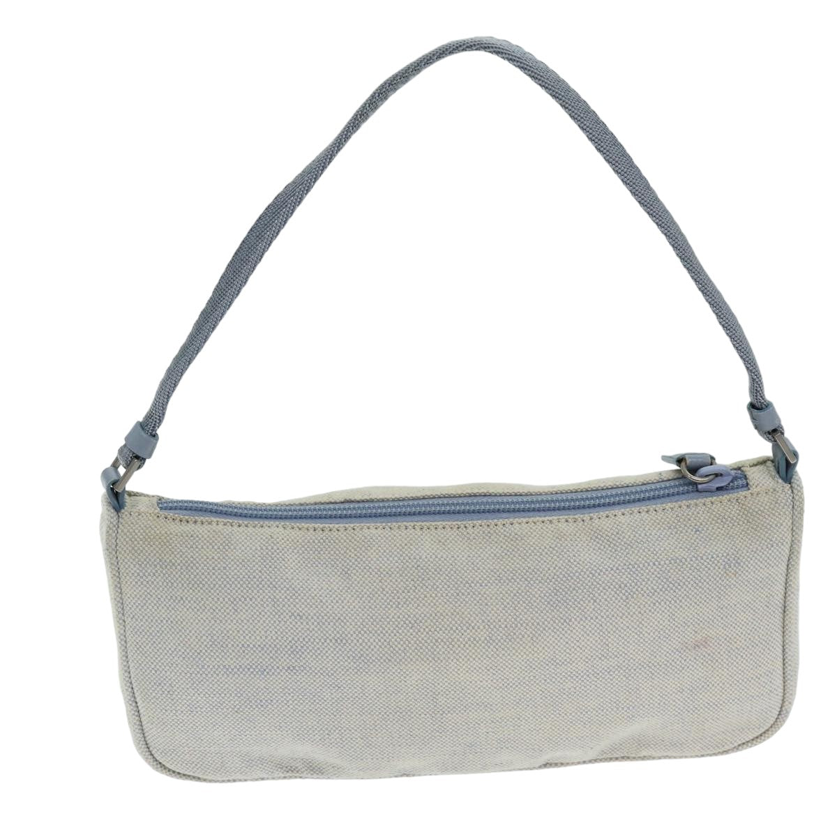 PRADA Accessory Pouch Canvas Light Blue 75801