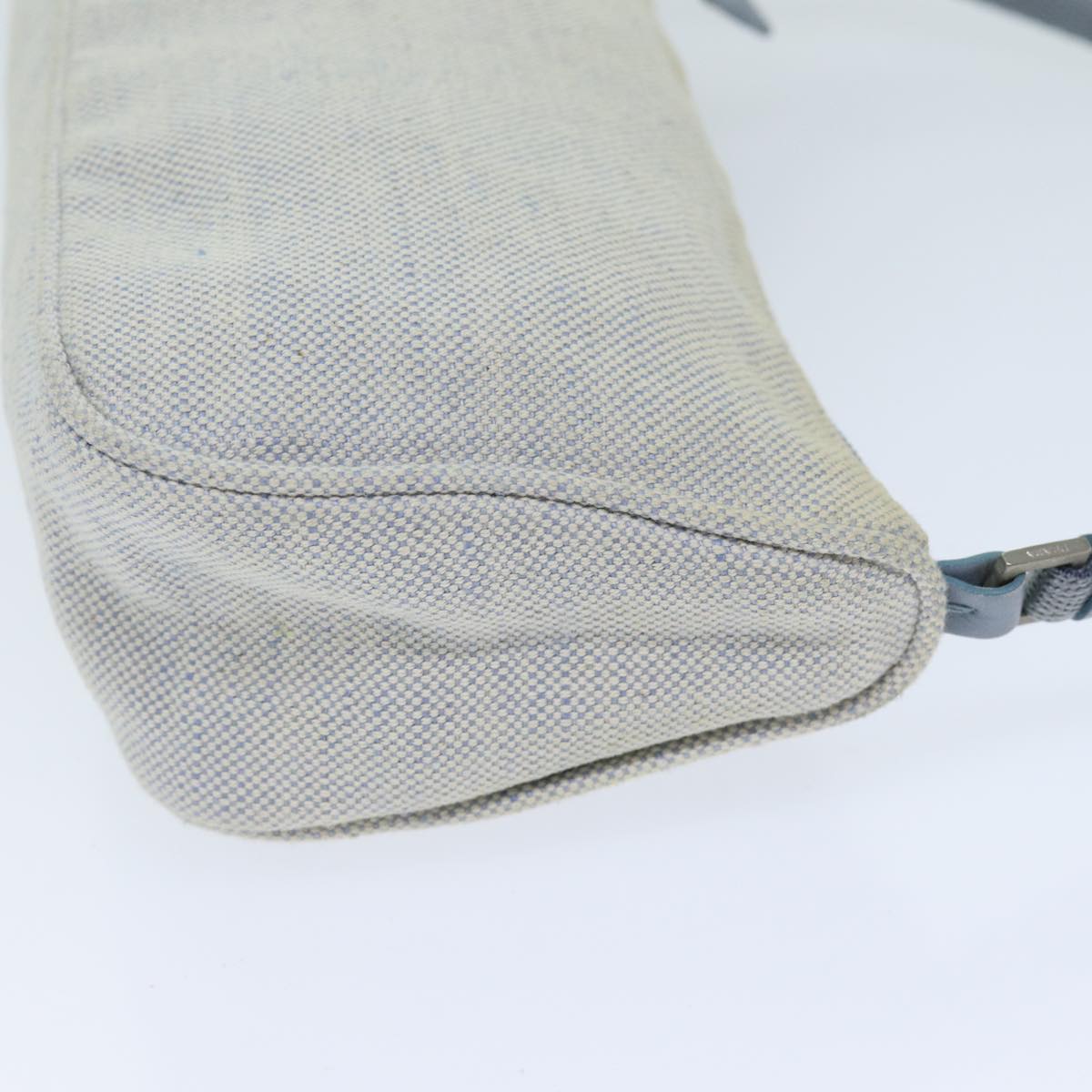 PRADA Accessory Pouch Canvas Light Blue 75801
