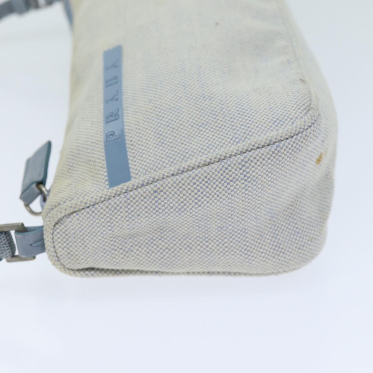 PRADA Accessory Pouch Canvas Light Blue 75801