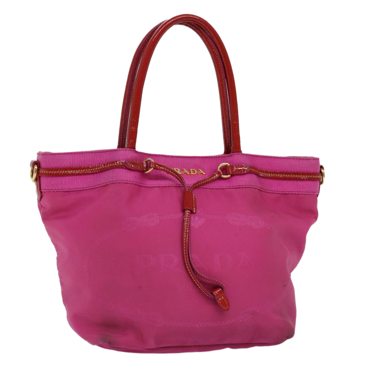 PRADA Hand Bag Nylon Pink Red 75823