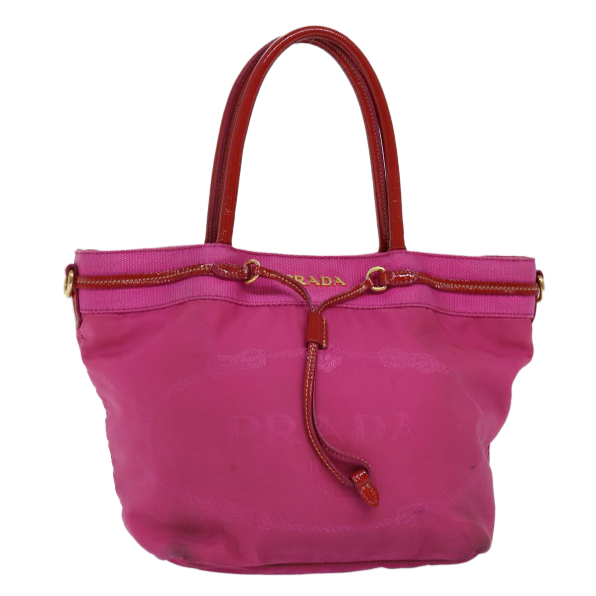 PRADA Hand Bag Nylon Pink Red 75823